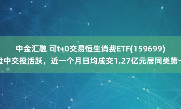 中金汇融 可t+0交易恒生消费ETF(159699)盘中交投活跃，近一个月日均成交1.27亿元居同类第一
