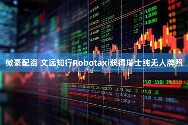 微豪配资 文远知行Robotaxi获得瑞士纯无人牌照